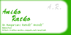 aniko ratko business card